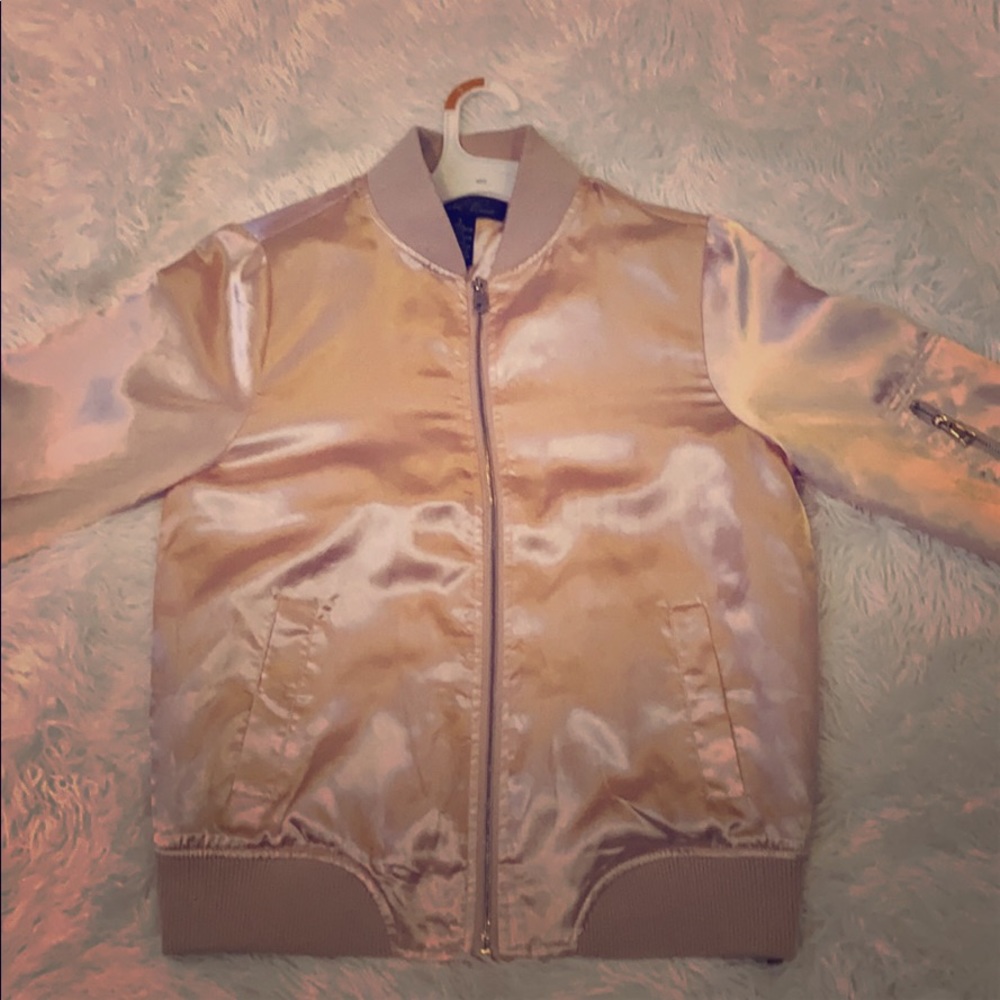 100% Polyester Rose gold jacket